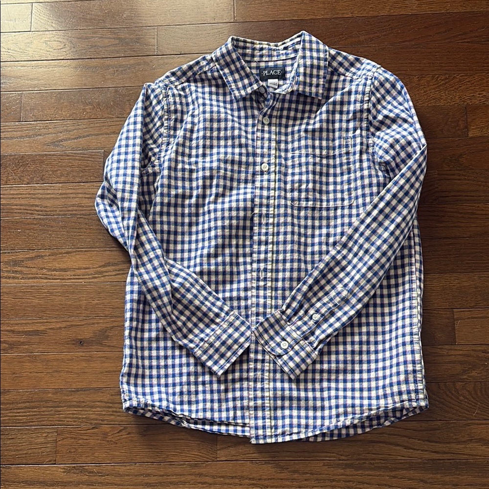 The Children's Place Classic Blue and White Gingham Shirt